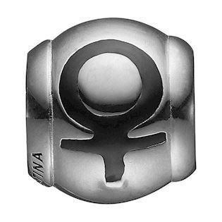 Christina Collect 925 Sterling Silver Venus Enamel Ball with female sign in black enamel, model 630-S118